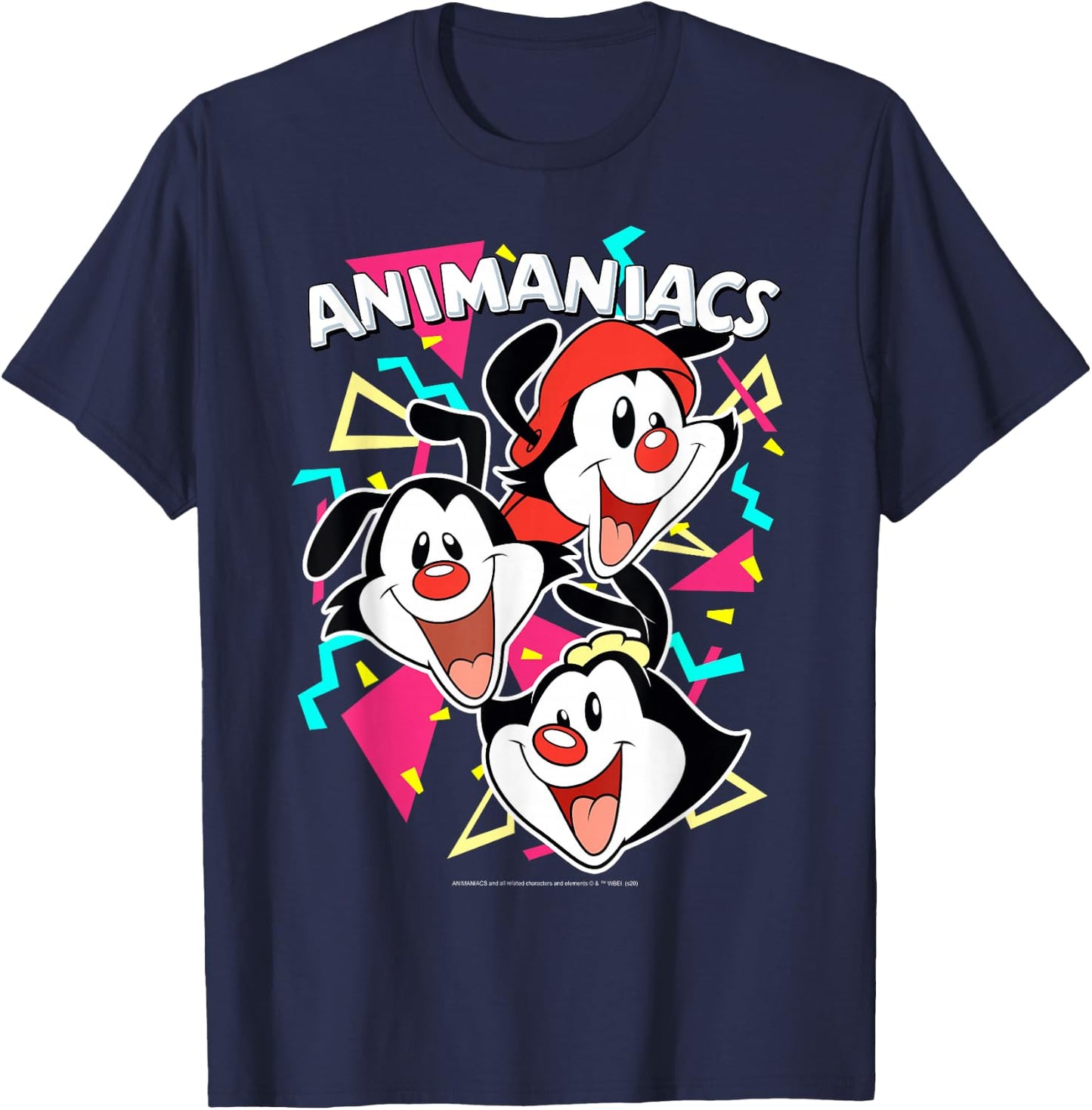 Animaniacs Yakko Wakko & Dot Party Portrait Small T-Shirt - T-Shirt | Navy