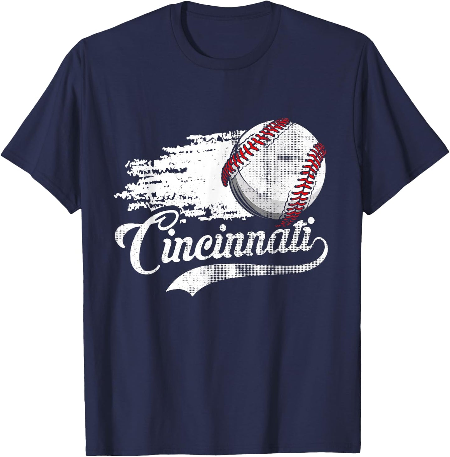 Vintage Cincinnati Funny Baseball Lovers Men Women T-Shirt - T-Shirt | Navy