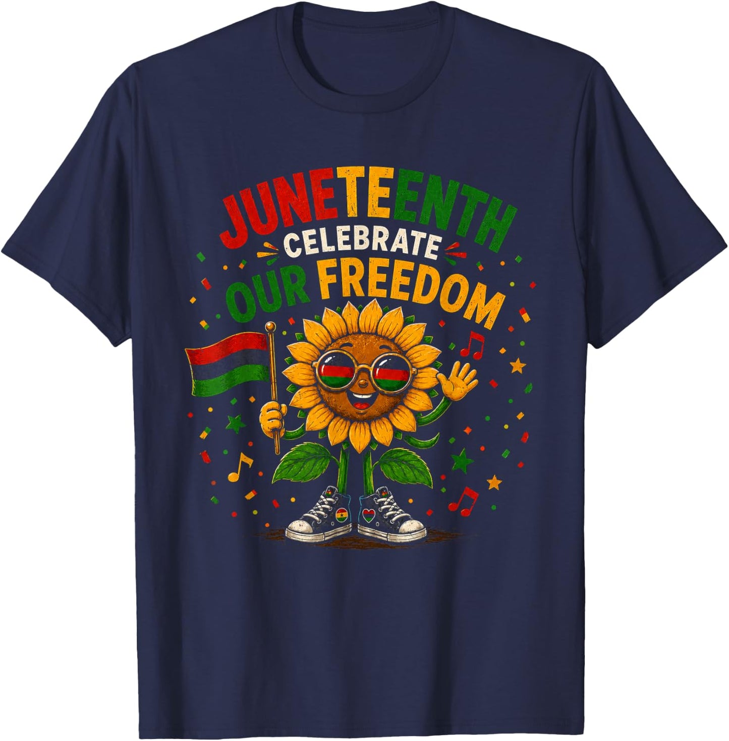 Juneteenth Celebrate Our Freedom Black History T-Shirt - T-Shirt | Navy