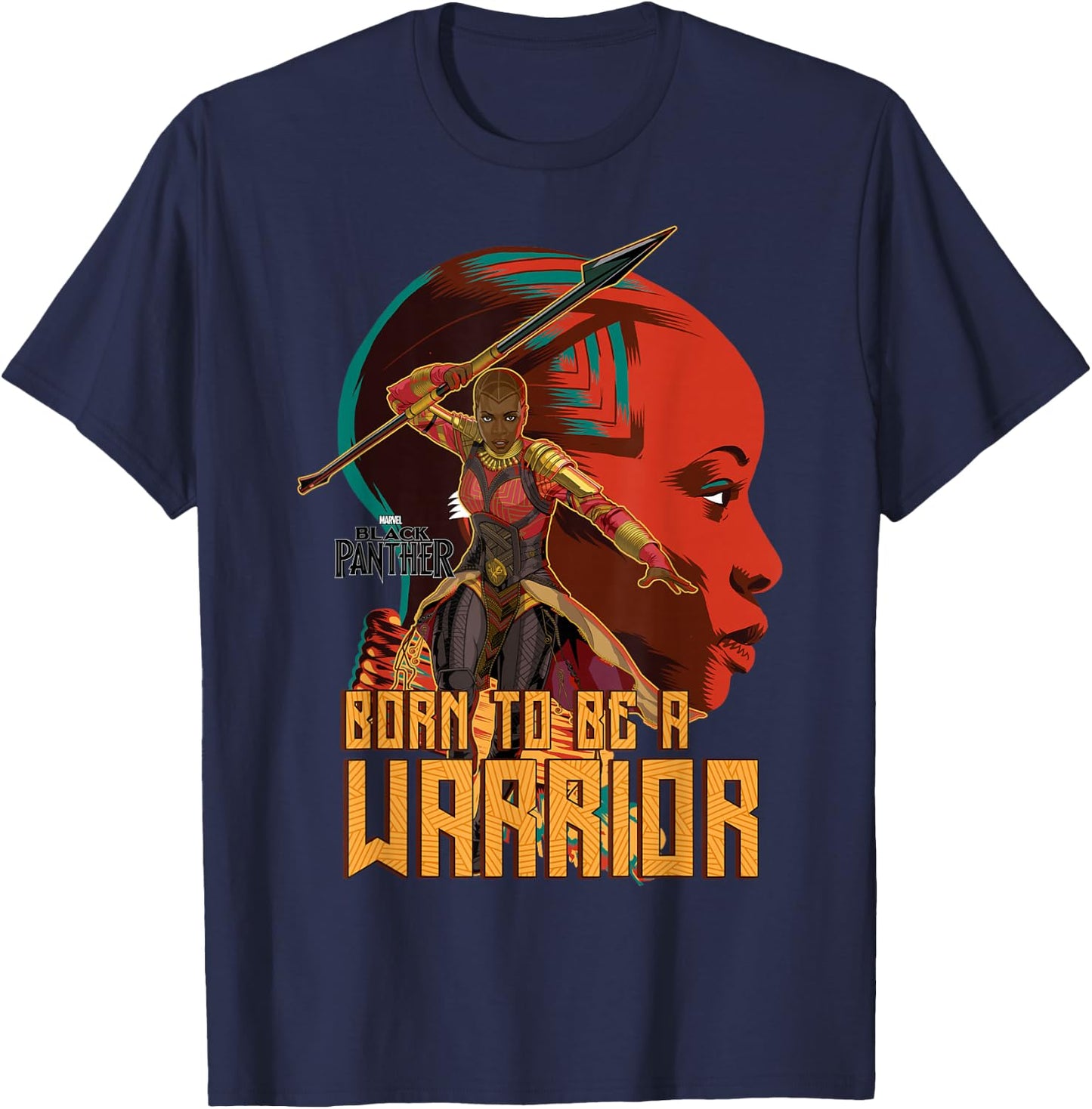 Marvel Black Panther Movie Okoye Profile Graphic T-Shirt - T-Shirt | Navy
