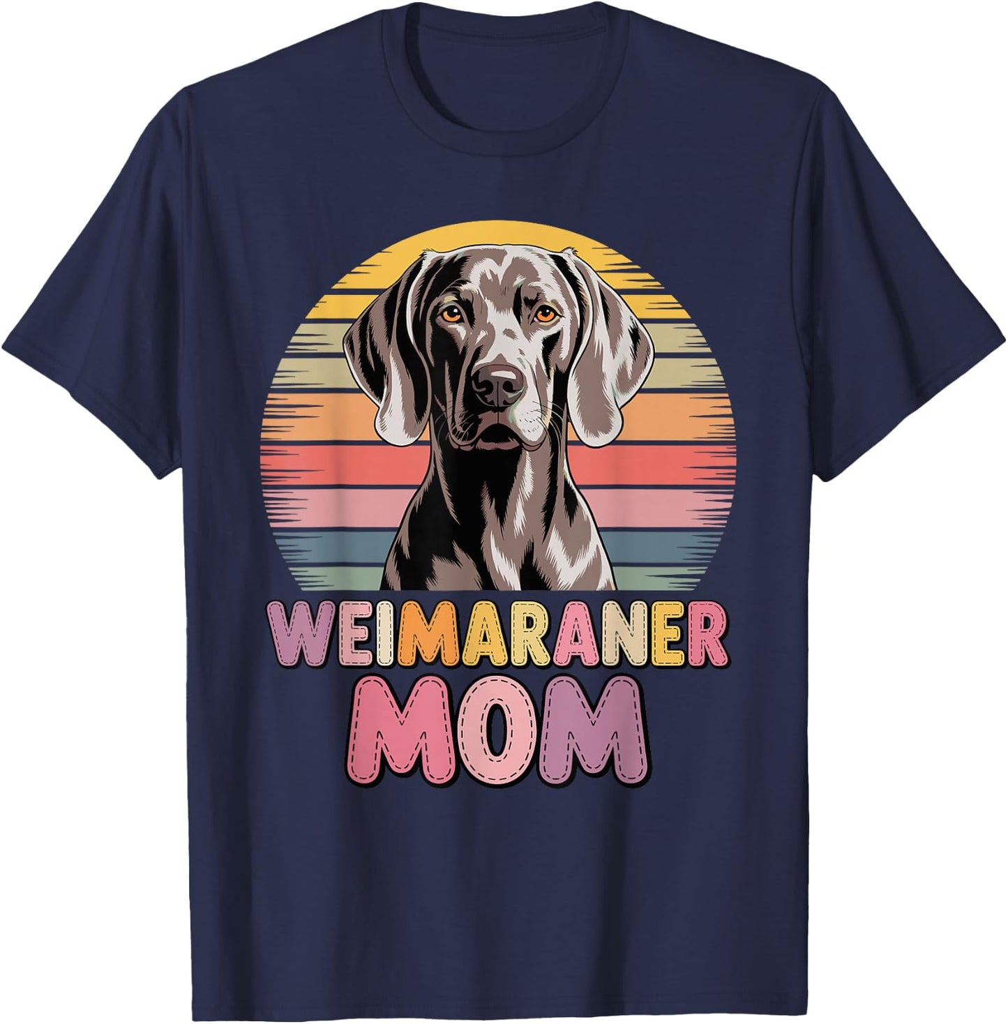 Retro Weimaraner Mom Weimaraners T-Shirt - T-Shirt | Navy
