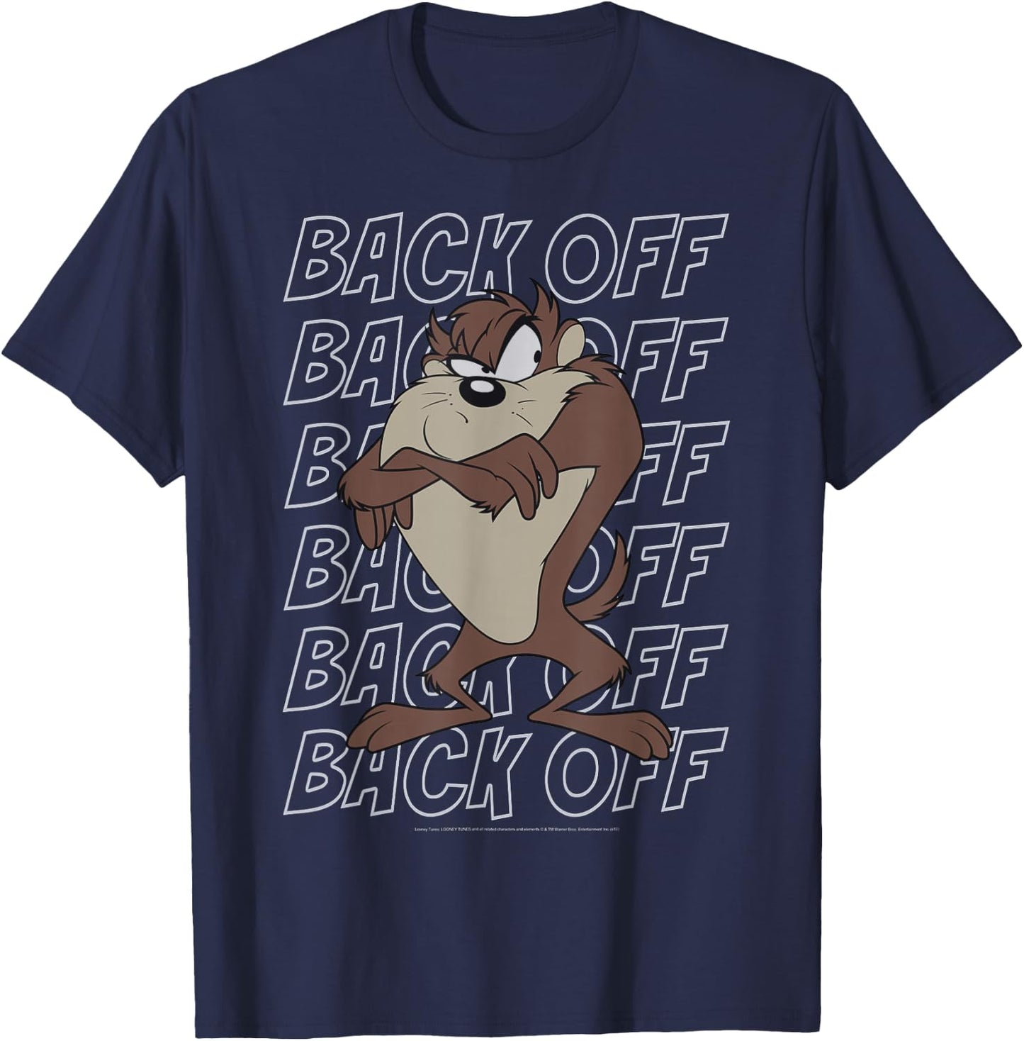 Looney Tunes Taz Back Off Portrait Small T-Shirt - T-Shirt | Navy