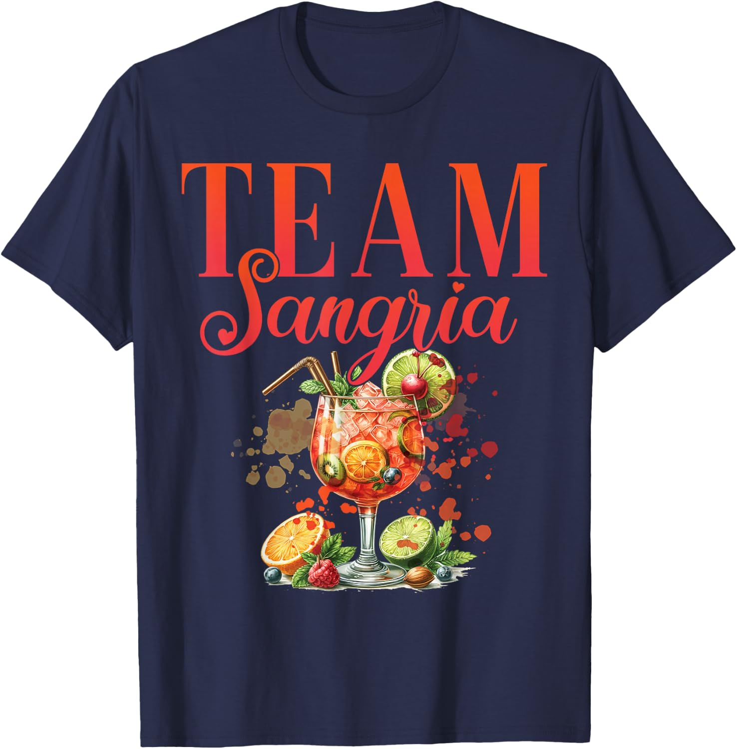 Sangria Cocktail Bartender Hen Party T-Shirt - T-Shirt | Navy