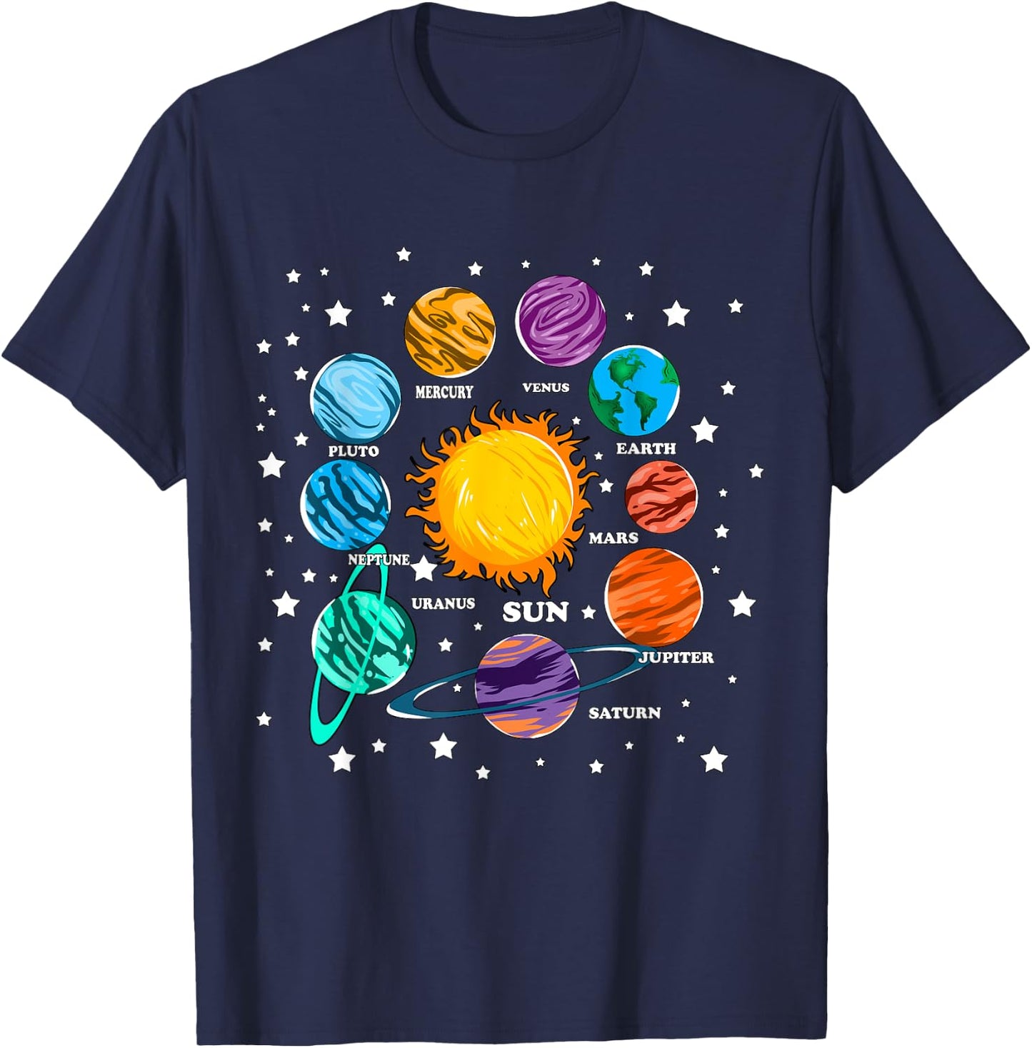 Astronomie Kinder Sonnensystem Planeten Sonne Universum T-Shirt - T-Shirt | Navy