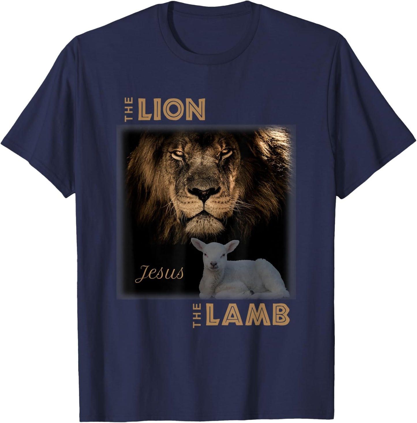 The Lion And The Lamb Jesus T-Shirt - T-Shirt | Navy