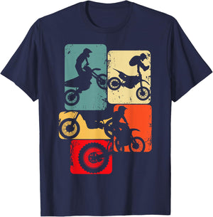Motocross Bike Dirt Biker Enduro Supermoto , black T-Shirt - T-Shirt | Navy