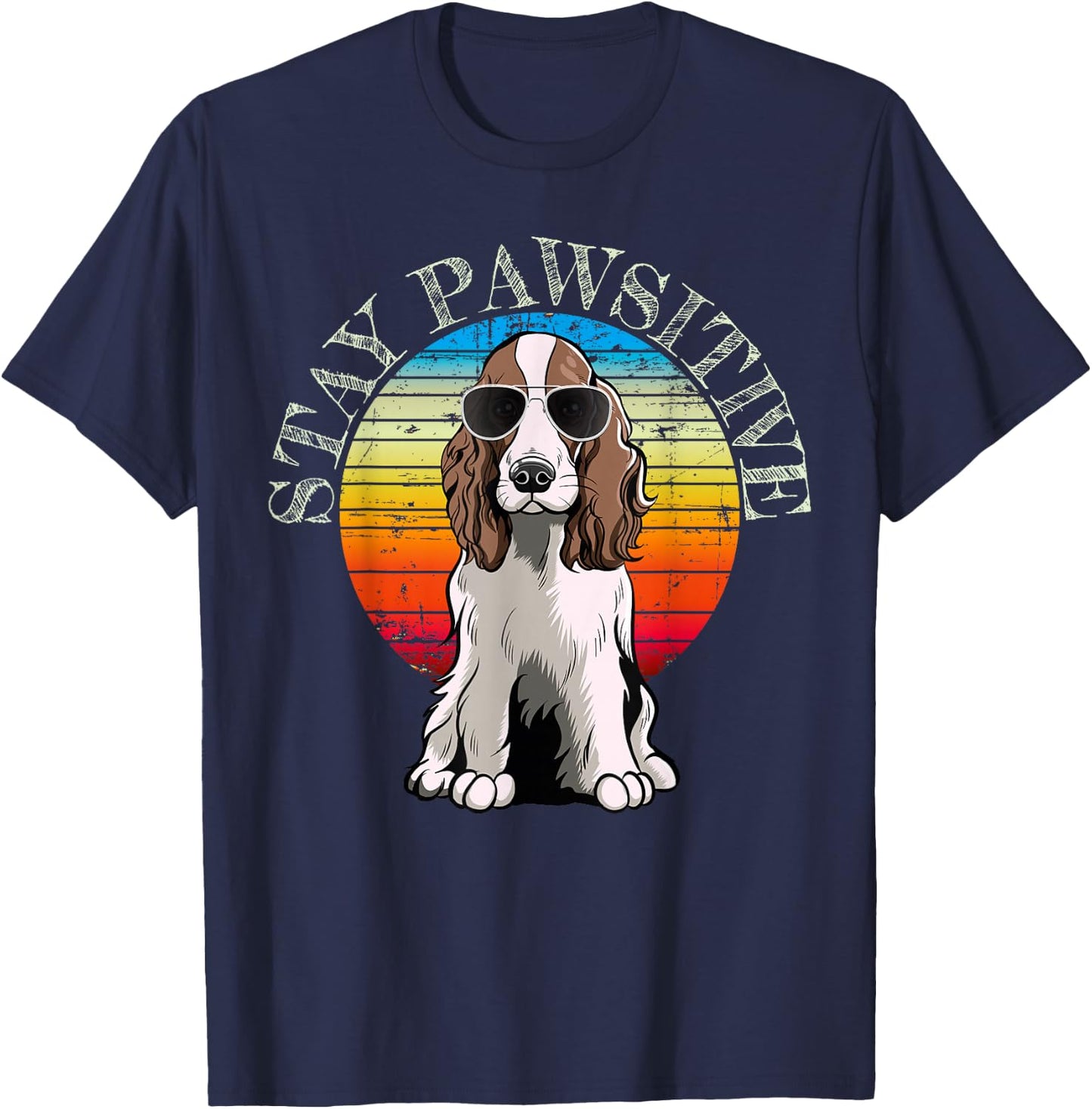 English Springer Spaniel Dog Women Girls Kids T-Shirt - T-Shirt | Navy