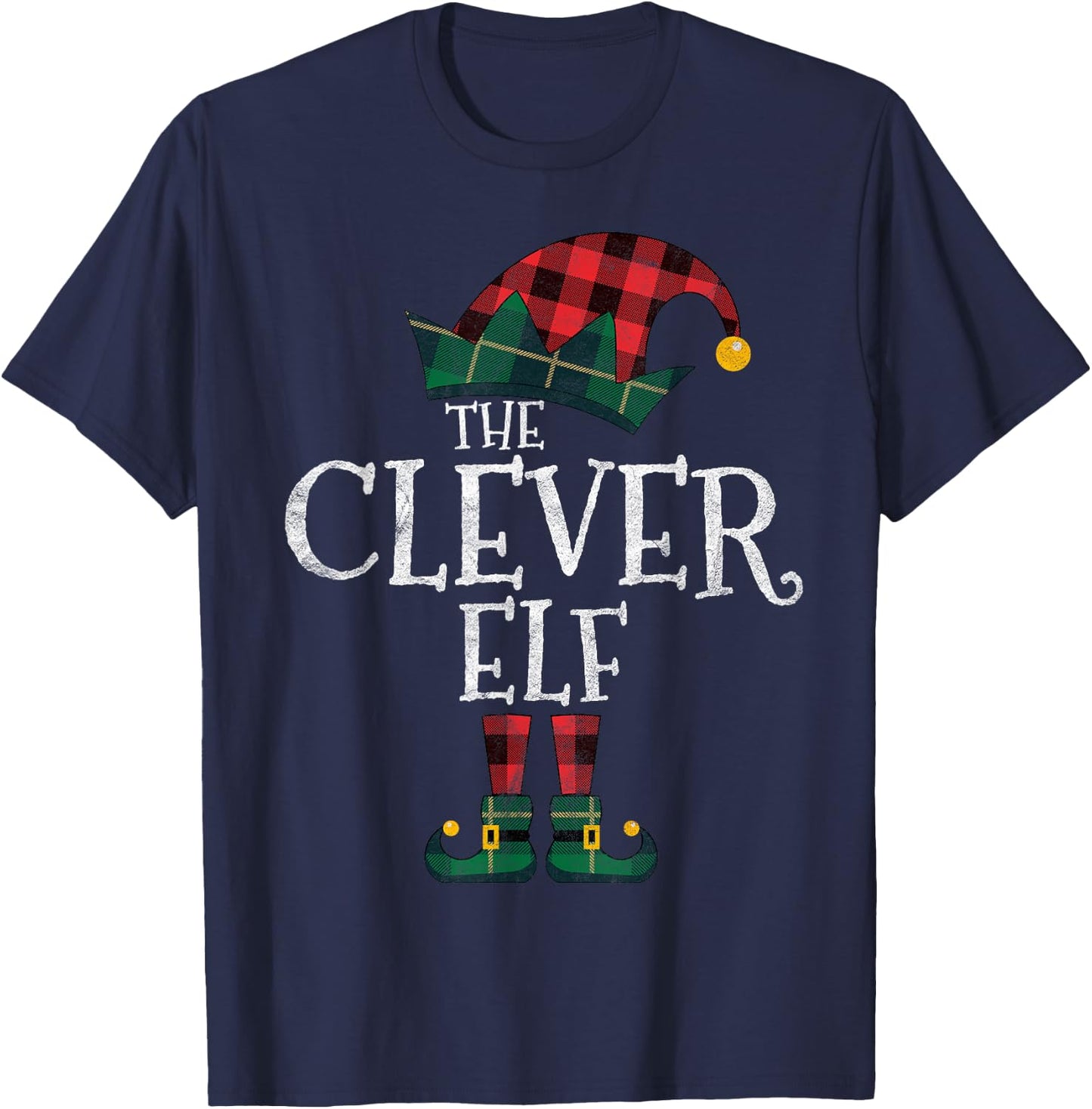 The Clever Elf Matching Family Group Gift Funny Christmas T-Shirt - T-Shirt | Navy