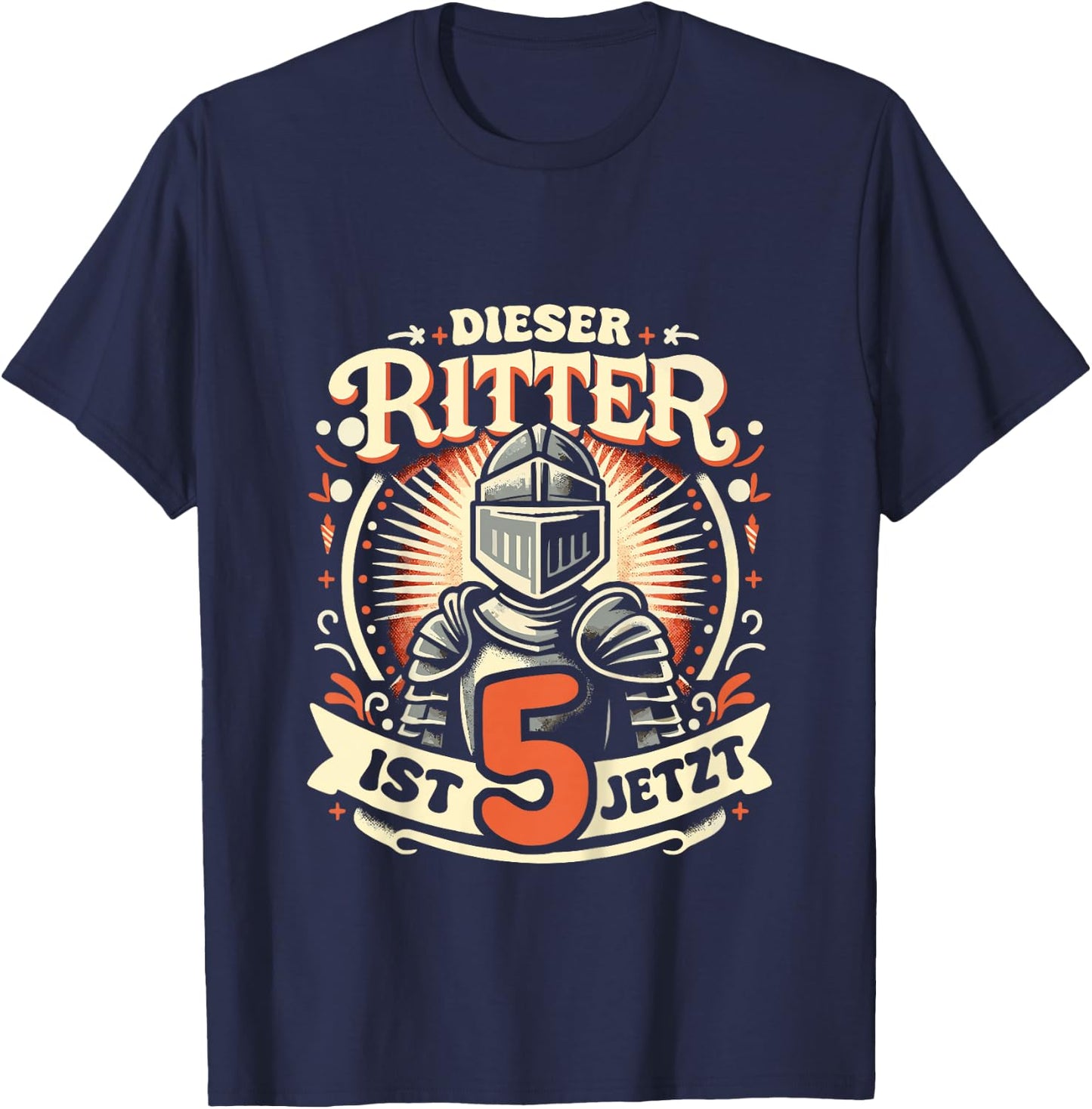 5. Geburtstag Dieser Ritter ist 5 Jahre Geburtstagsgeschenk T-Shirt - T-Shirt | Navy