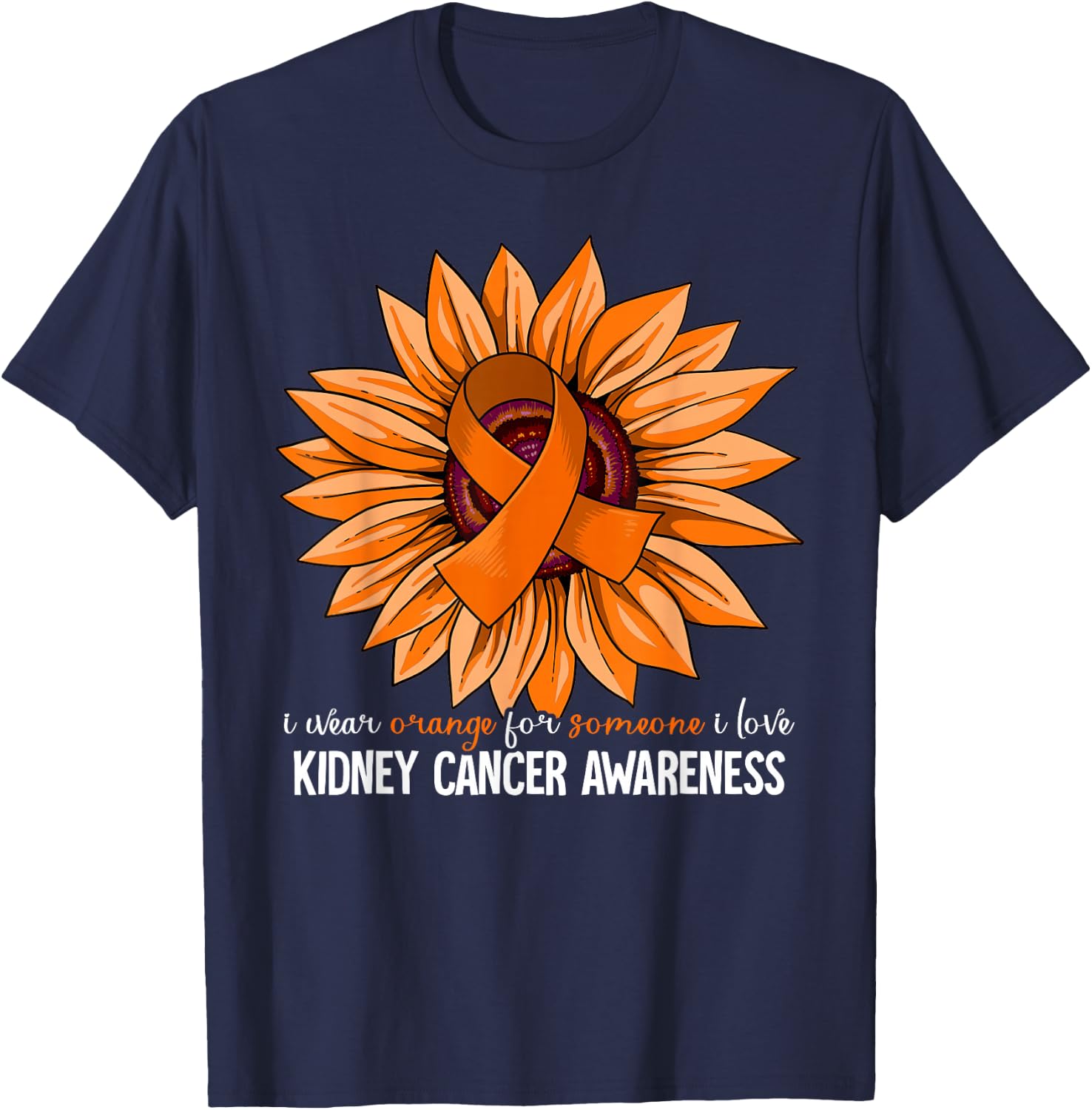 Kidney Cancer Gifts Kidney Cancer Awareness - -Adults, Black, Small, Short Sleeve, Classic Fit T-Shirt - T-Shirt | Navy