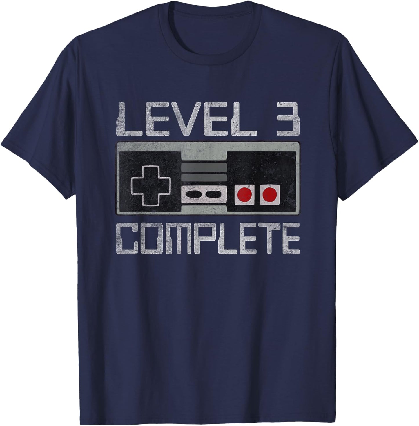Level 3 Complete 3 Year 3rd Wedding Anniversary Her T-Shirt - T-Shirt | Navy