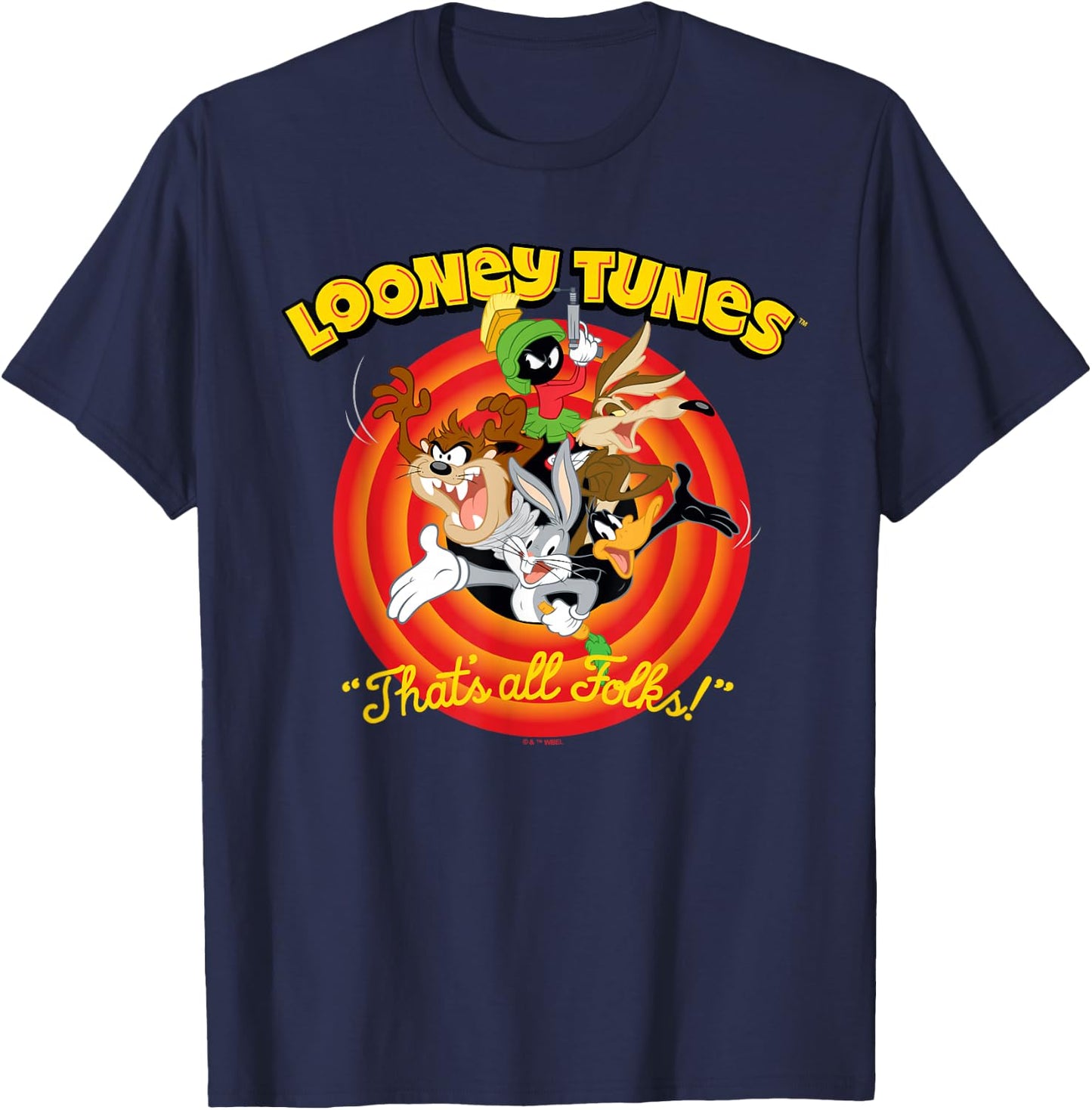 Looney Tunes Group That's All Folks T-Shirt - T-Shirt | Navy