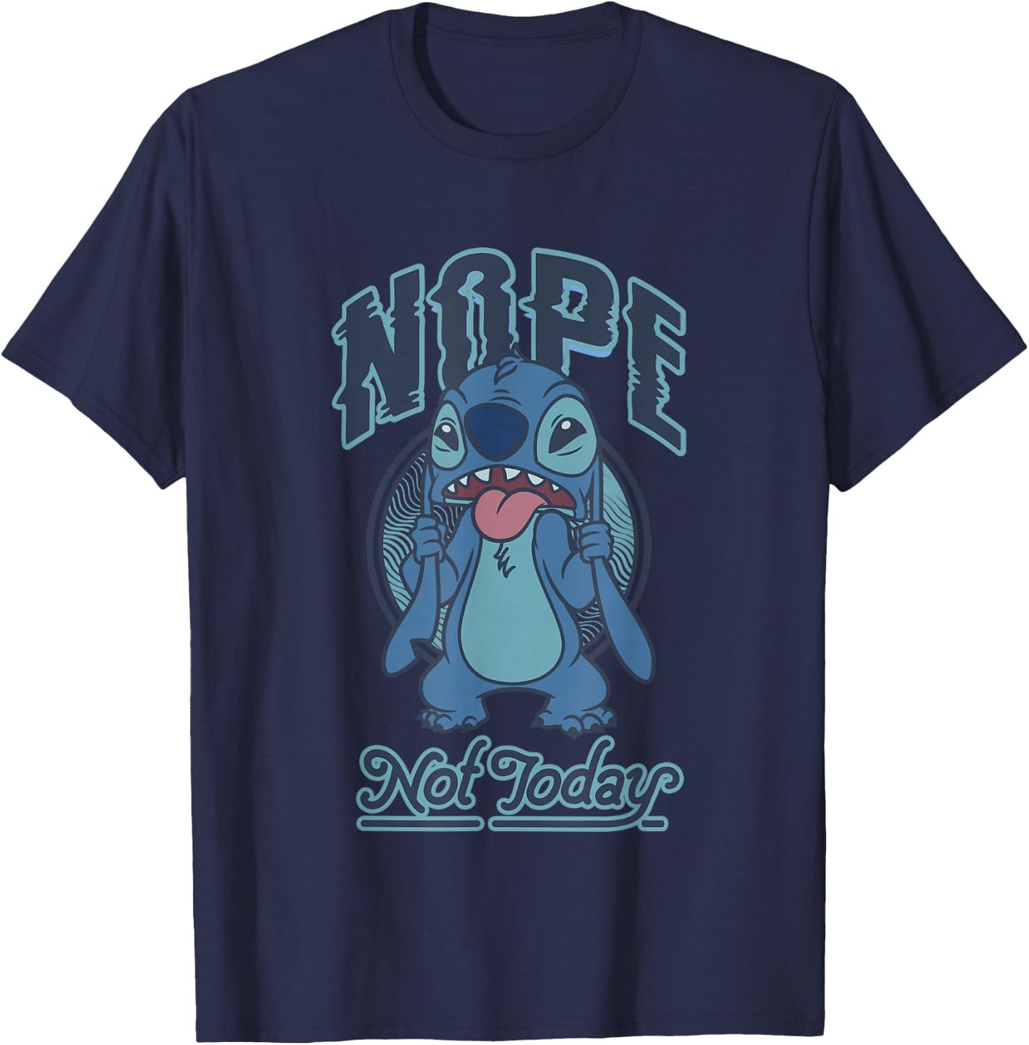 Disney Lilo & Stitch Nope Not Today Grumpy Stitch T-Shirt - T-Shirt | Navy