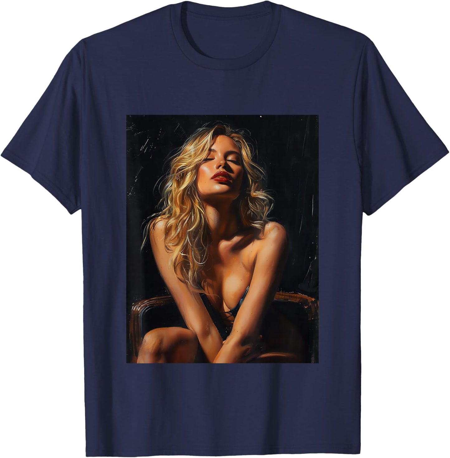 Tattoo sexy girl model , Black, S T-Shirt - T-Shirt | Navy