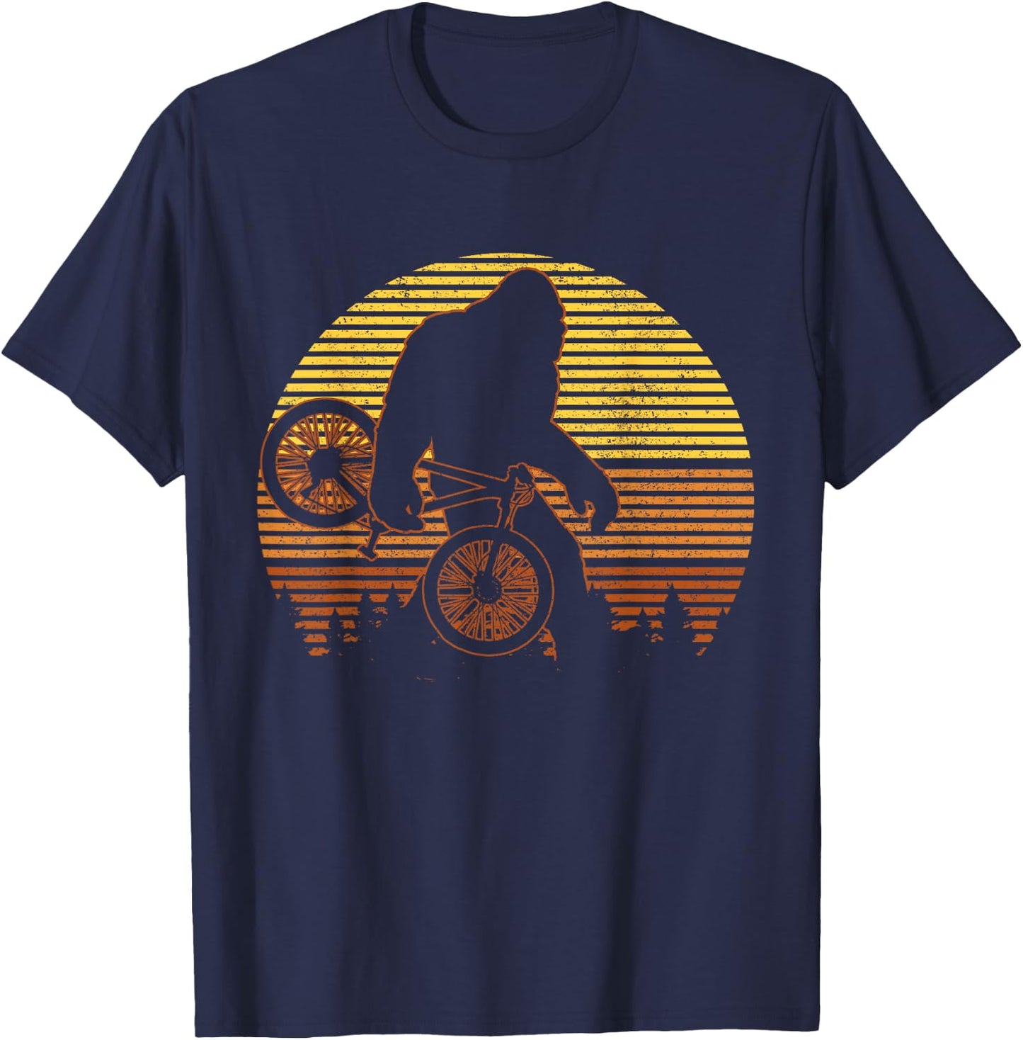 Mountain Bike Bigfoot MTB Downhill Mountain Biker Vintage T-Shirt - T-Shirt | Navy