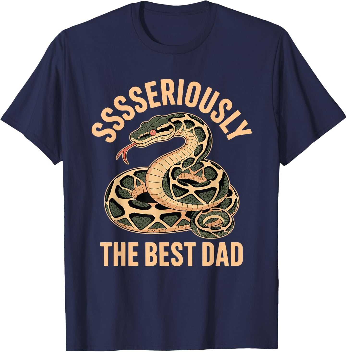 Seriously The Best Dad Reptile Ball Python Funny Snake T-Shirt - T-Shirt | Navy