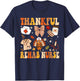 Groovy Thankful Rehab Nurse Thanksgiving Fall Autumn Nurse T-Shirt - T-Shirt | Navy