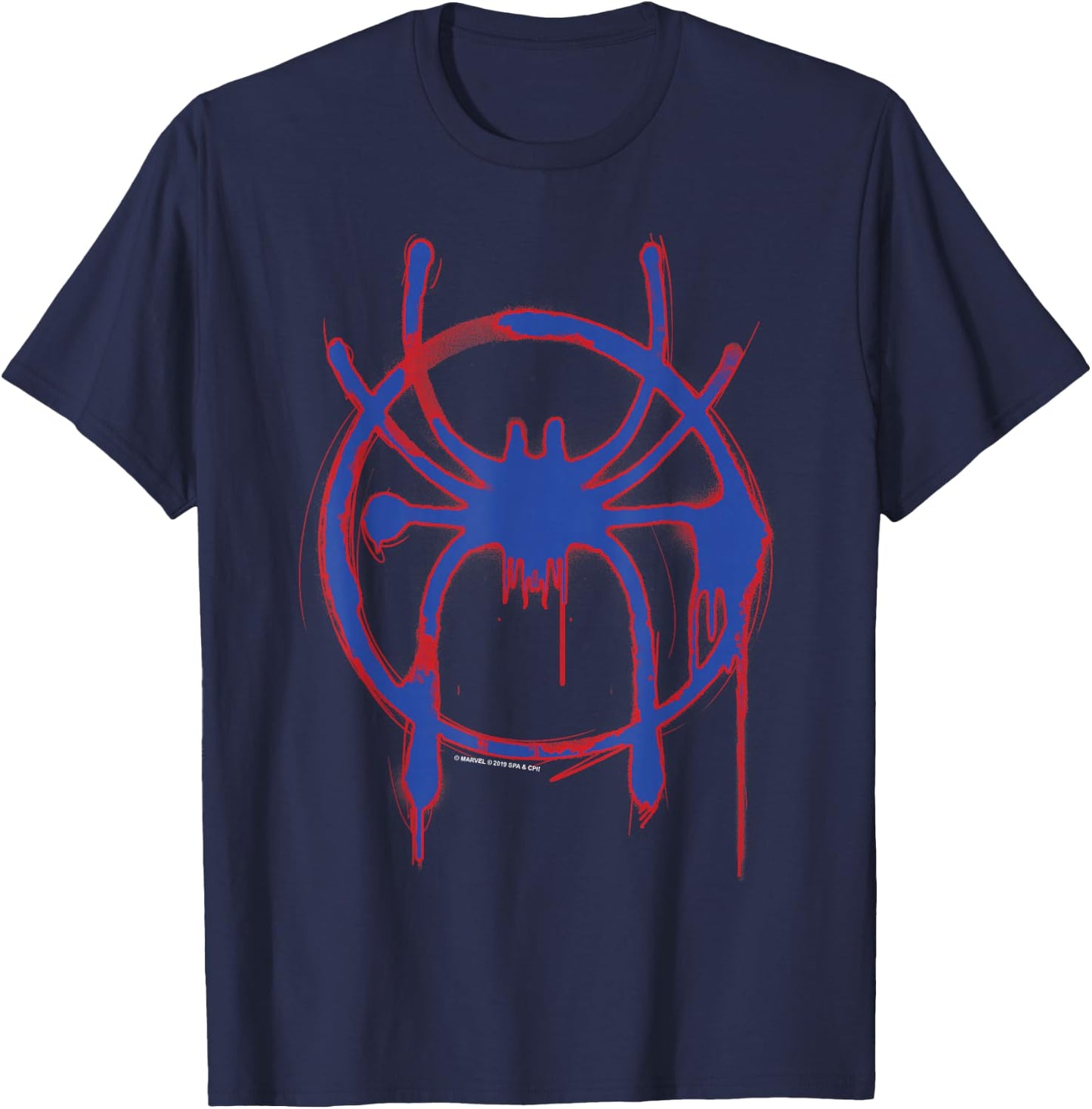 Marvel Into The Spider-Verse Spray Paint Logo T-Shirt - T-Shirt | Navy