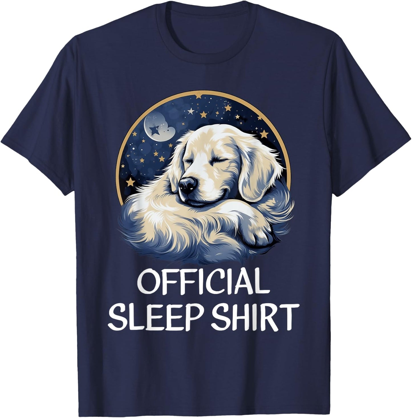 Official Sleep Shirt Golden Retriever Nightshirt Pajama T-Shirt - T-Shirt | Navy