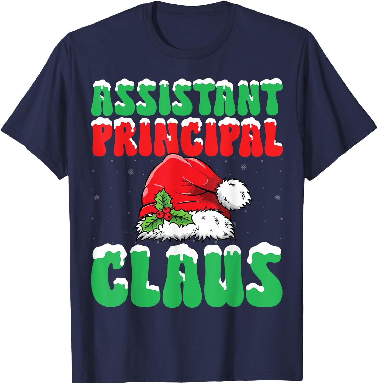 Assistant Principal Santa Claus Xmas School Worker Christmas T-Shirt - T-Shirt | Navy