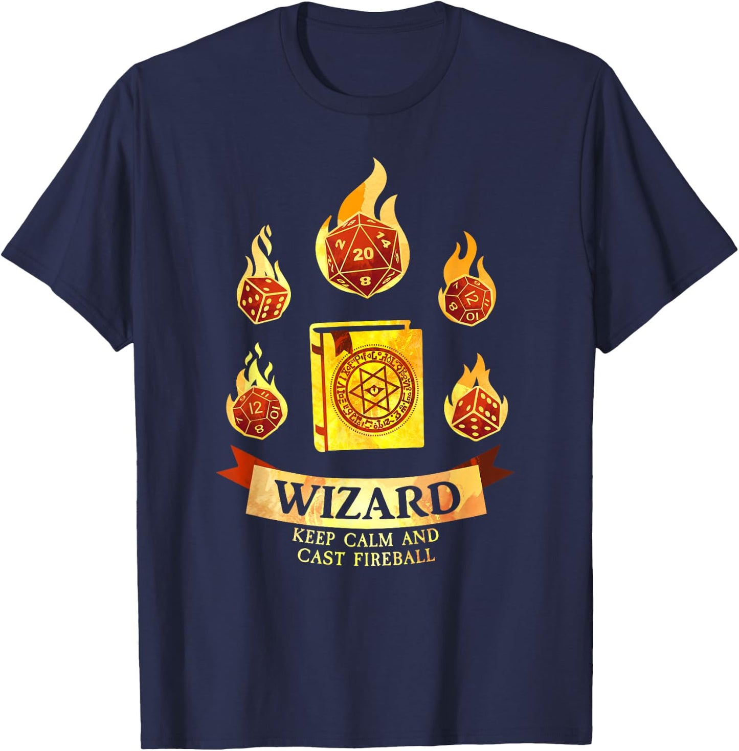 Wizard Fantasy RPG TRPG Gamer Class T-Shirt - T-Shirt | Navy
