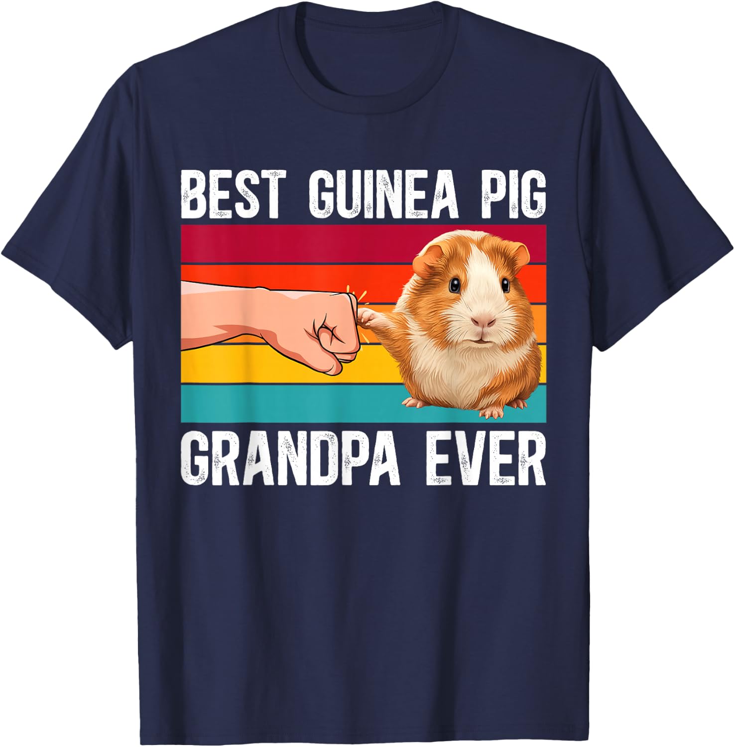 Best Guinea Pig Grandpa Guinea Pig Owner Guinea Pig Lover T-Shirt - T-Shirt | Navy