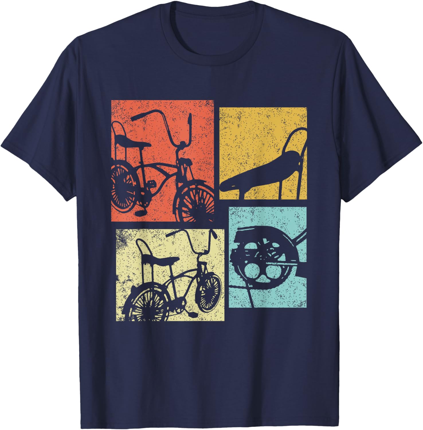 Vintage Low Rider Bicycle Retro Chicano Cholo Lowrider Bike T-Shirt - T-Shirt | Navy