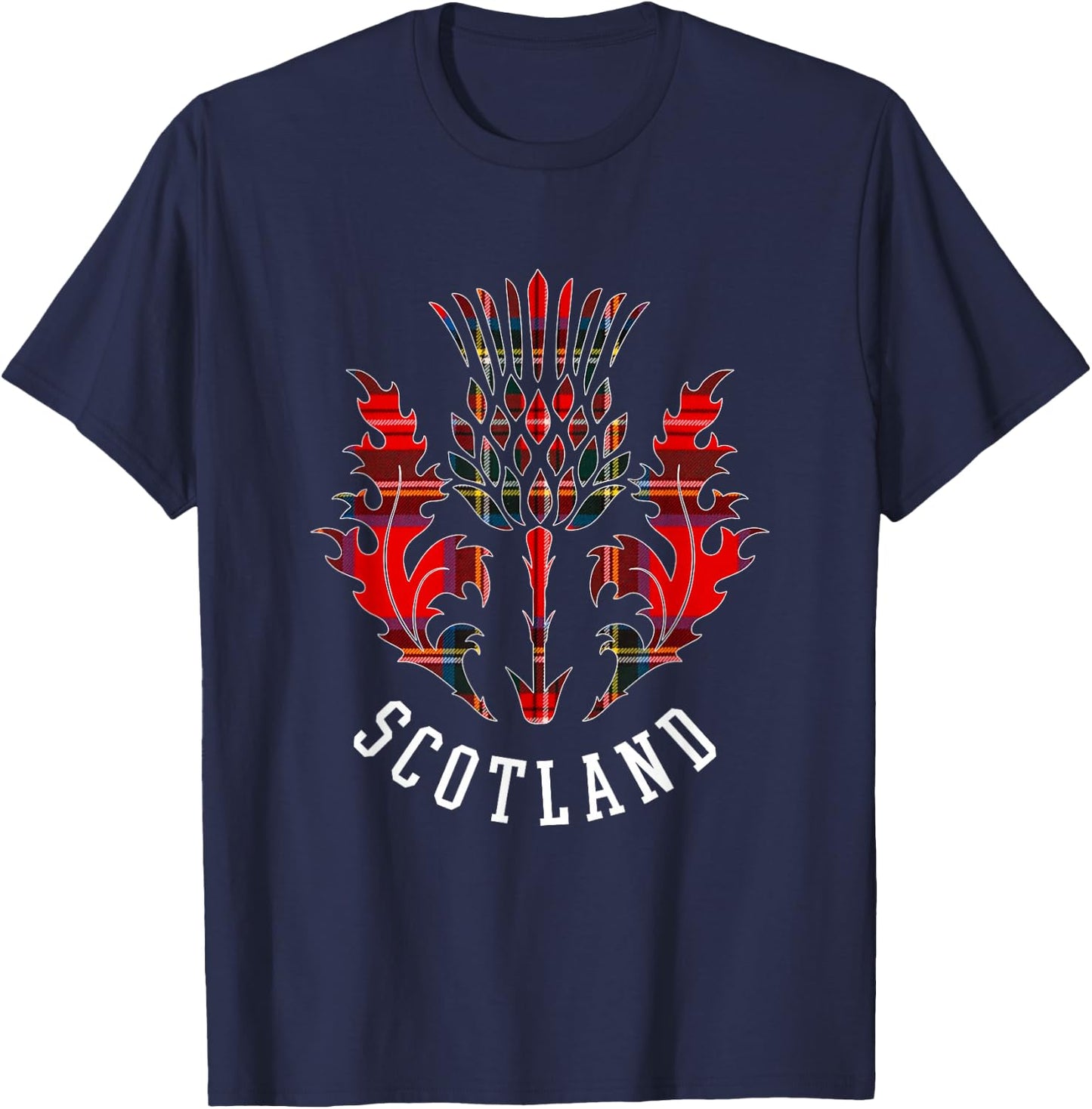 Scottish Scottish Thistle Scottish Emblem of Scotland , black T-Shirt - T-Shirt | Navy