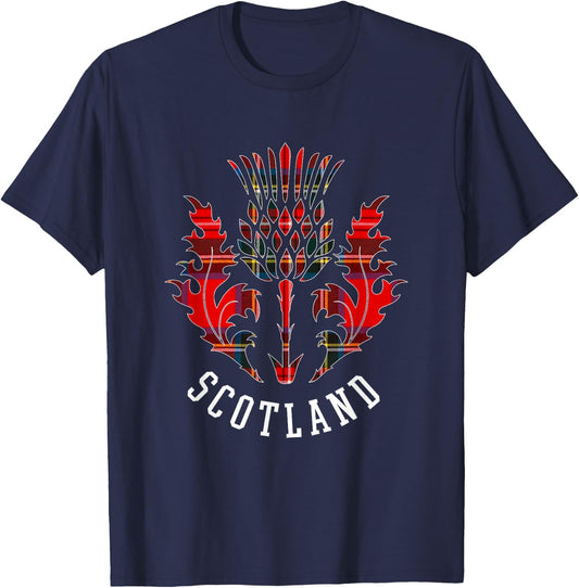 Scottish Scottish Thistle Scottish Emblem of Scotland , black T-Shirt - T-Shirt | Navy