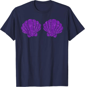 Mermaid SeaShell Costume Women, Cute Halloween Girl Costume T-Shirt - T-Shirt | Navy