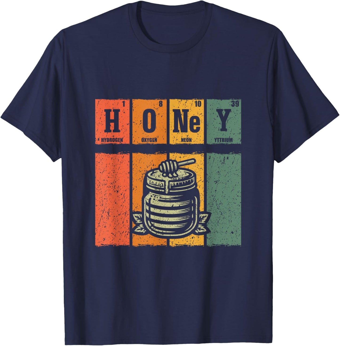 Retro Bee Beekeeping Lover Periodic Elements Honey T-Shirt - T-Shirt | Navy