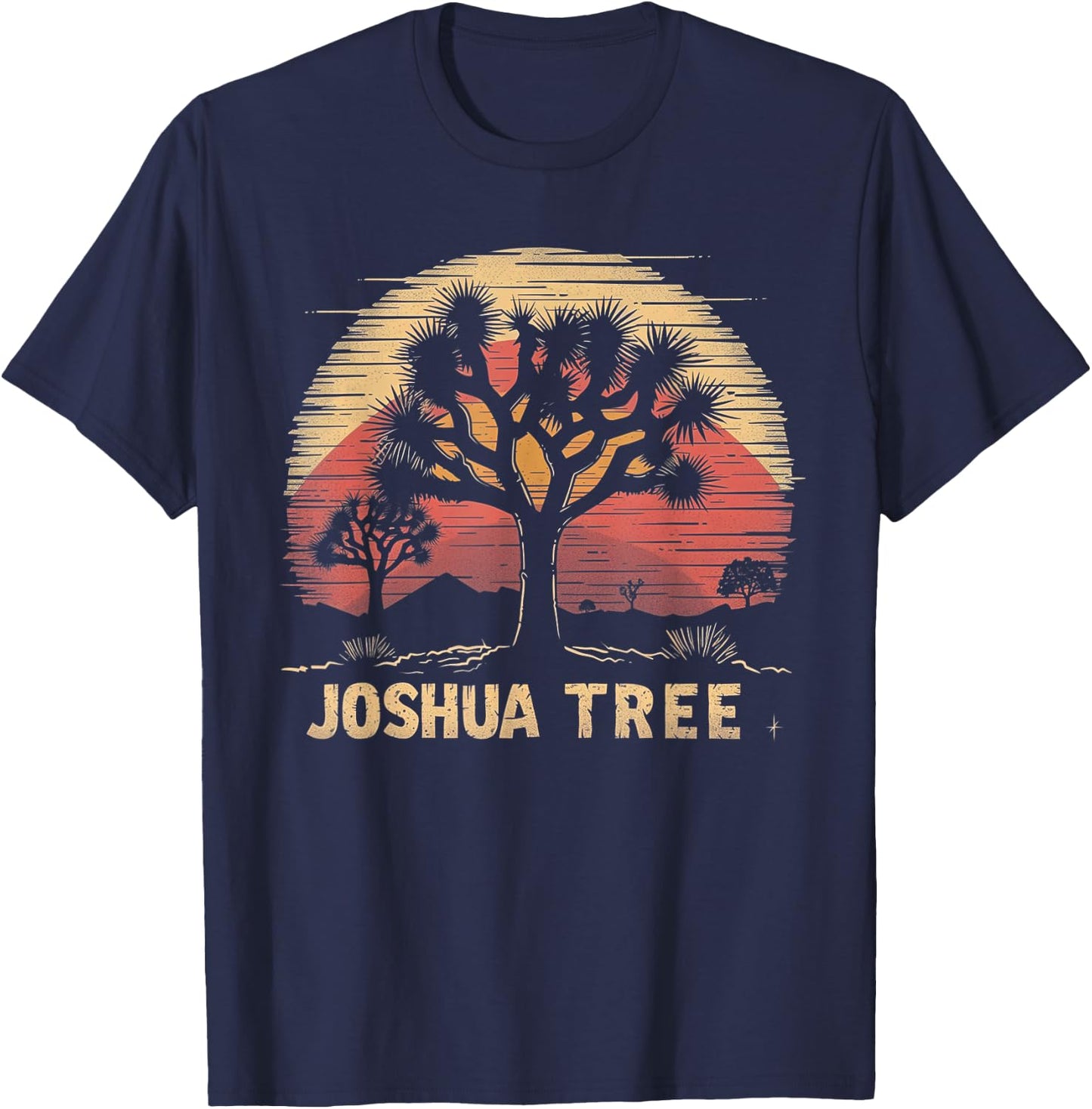 Joshua Tree - US National Park Vintage Men Women Kids Retro T-Shirt - T-Shirt | Navy