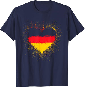 Deutschland Flaggen Herz Deutschland Fan Herren Damen T-Shirt - T-Shirt | Navy