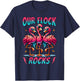 Our Flock Rocks Cute Flamingo Matching Family Vacation Group T-Shirt - T-Shirt | Navy