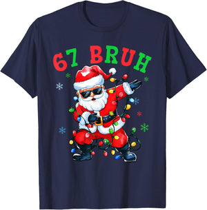 67 Christmas Funny Six Seven Bruh Meme 67 Santa Dabbing Xmas T-Shirt - T-Shirt | Navy