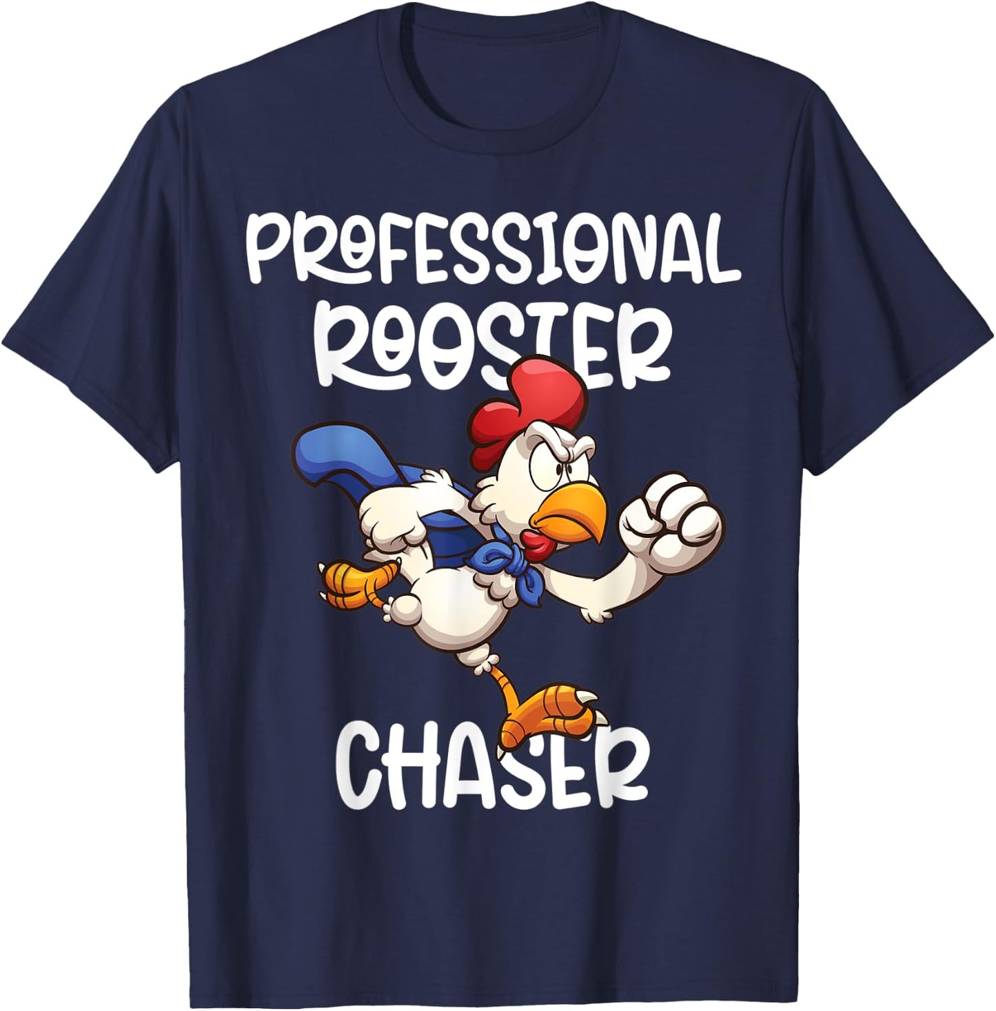 Professional rooster Chaser Funny Farm Farmer Kids Running T-Shirt - T-Shirt | Navy