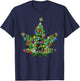 Weed Leaf Christmas Tree Pot Marijuana THC Vape Reefer Hippy T-Shirt - T-Shirt | Navy