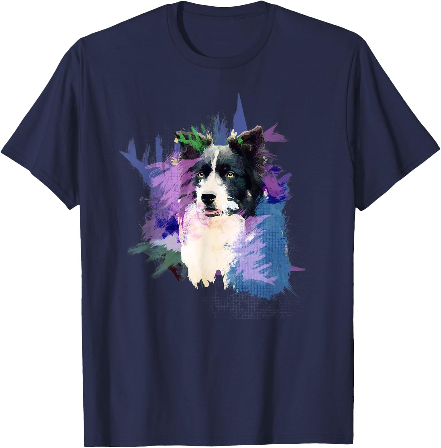 Border Collie Splash Art Dog Owner Gift Shirt T-Shirt - T-Shirt | Navy