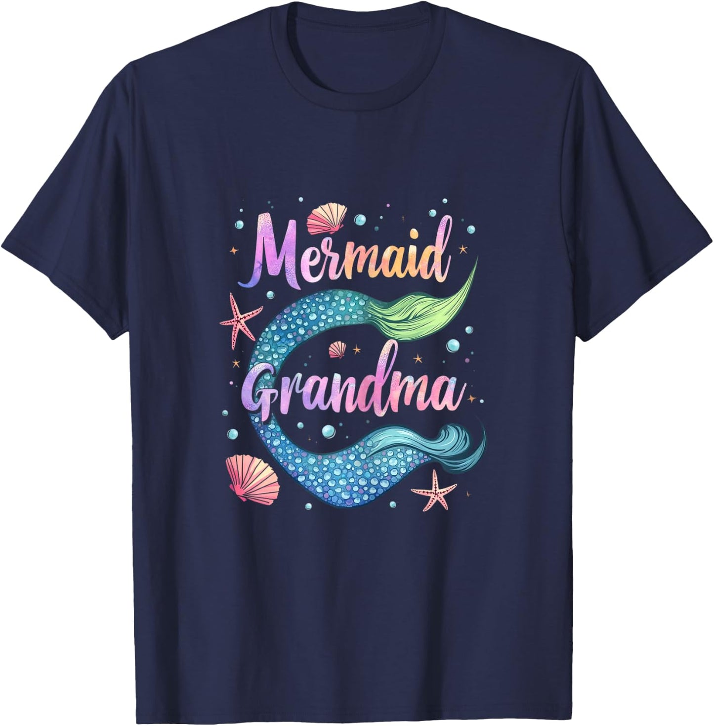 Mermaid Grandma T-Shirt - T-Shirt | Navy