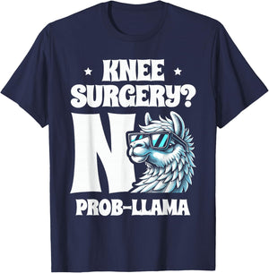 Knee Surgery No Prob-llama Llamas Animal Lover T-Shirt - T-Shirt | Navy