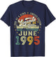 Legend Since June 1995 Vintage Retro 30th Birthday Men Women T-Shirt - T-Shirt | Navy
