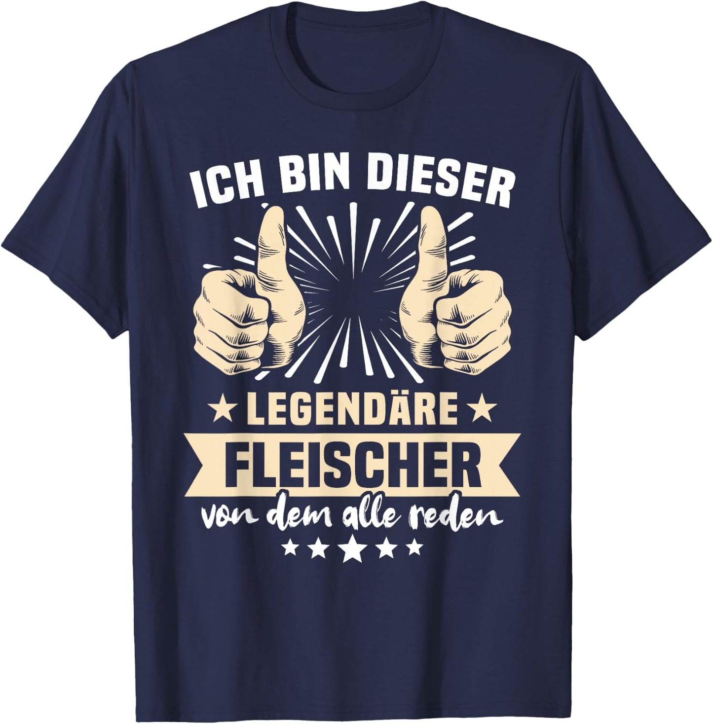 Funny slogan Fleischer , black T-Shirt - T-Shirt | Navy