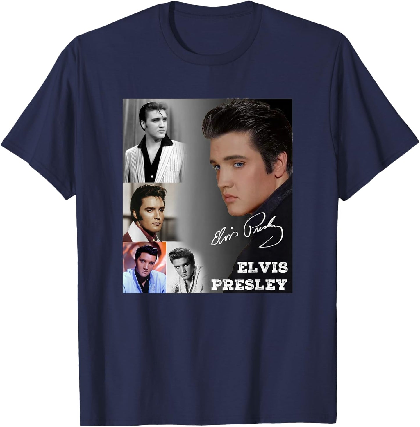 Elvis Presley_005 , black T-Shirt - T-Shirt | Navy