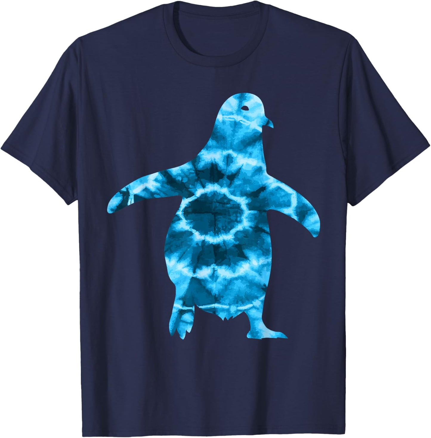 Cool Penguin Lover Apparel -Adults Black Tie-Dye T-Shirt - T-Shirt | Navy