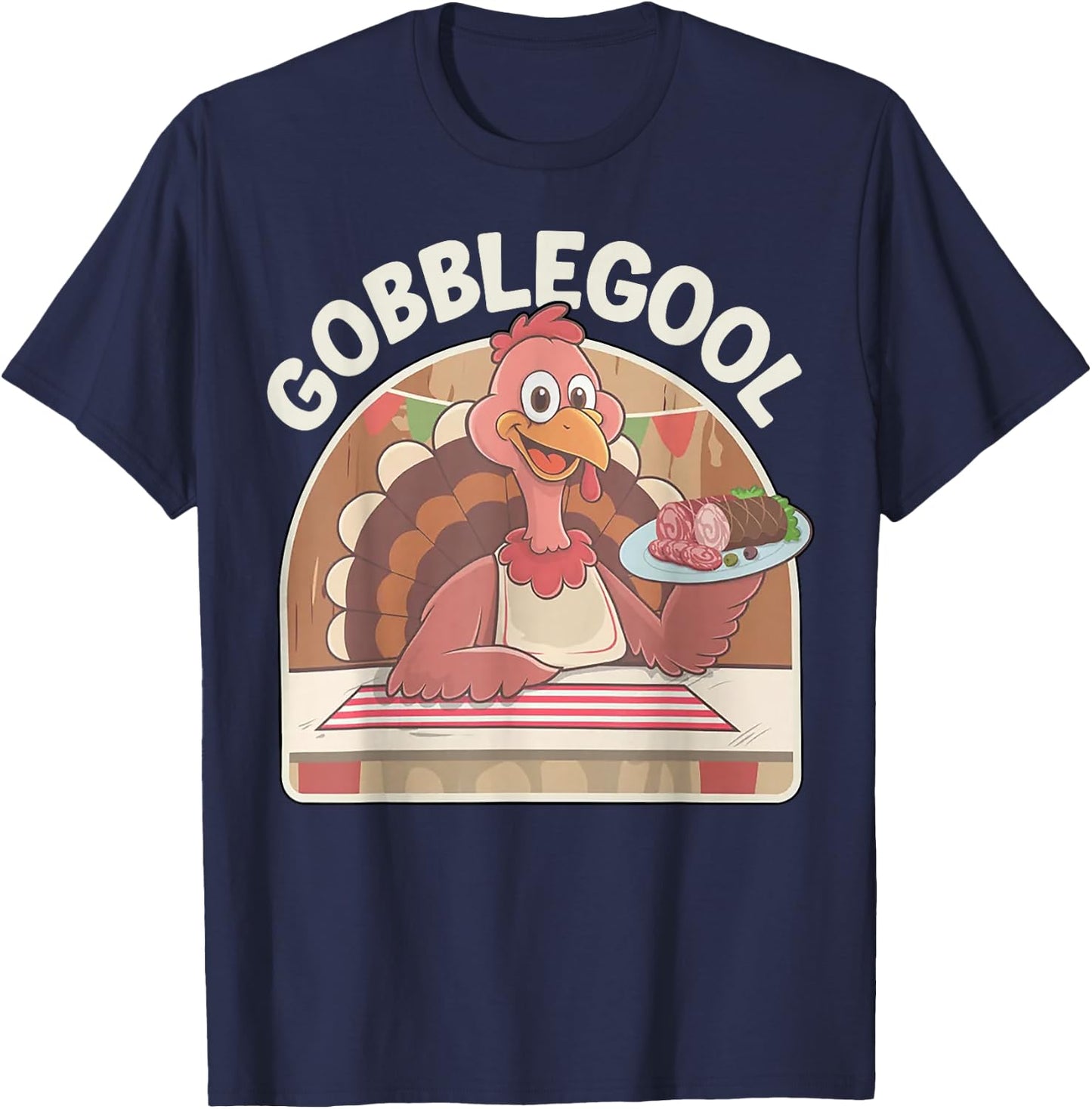 Adults Thanksgiving - Black, Small, Short Sleeve T-Shirt - T-Shirt | Navy