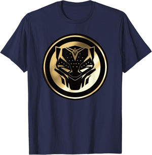 Marvel Black Panther: Wakanda Forever New Panther Mask Gold , black T-Shirt - T-Shirt | Navy