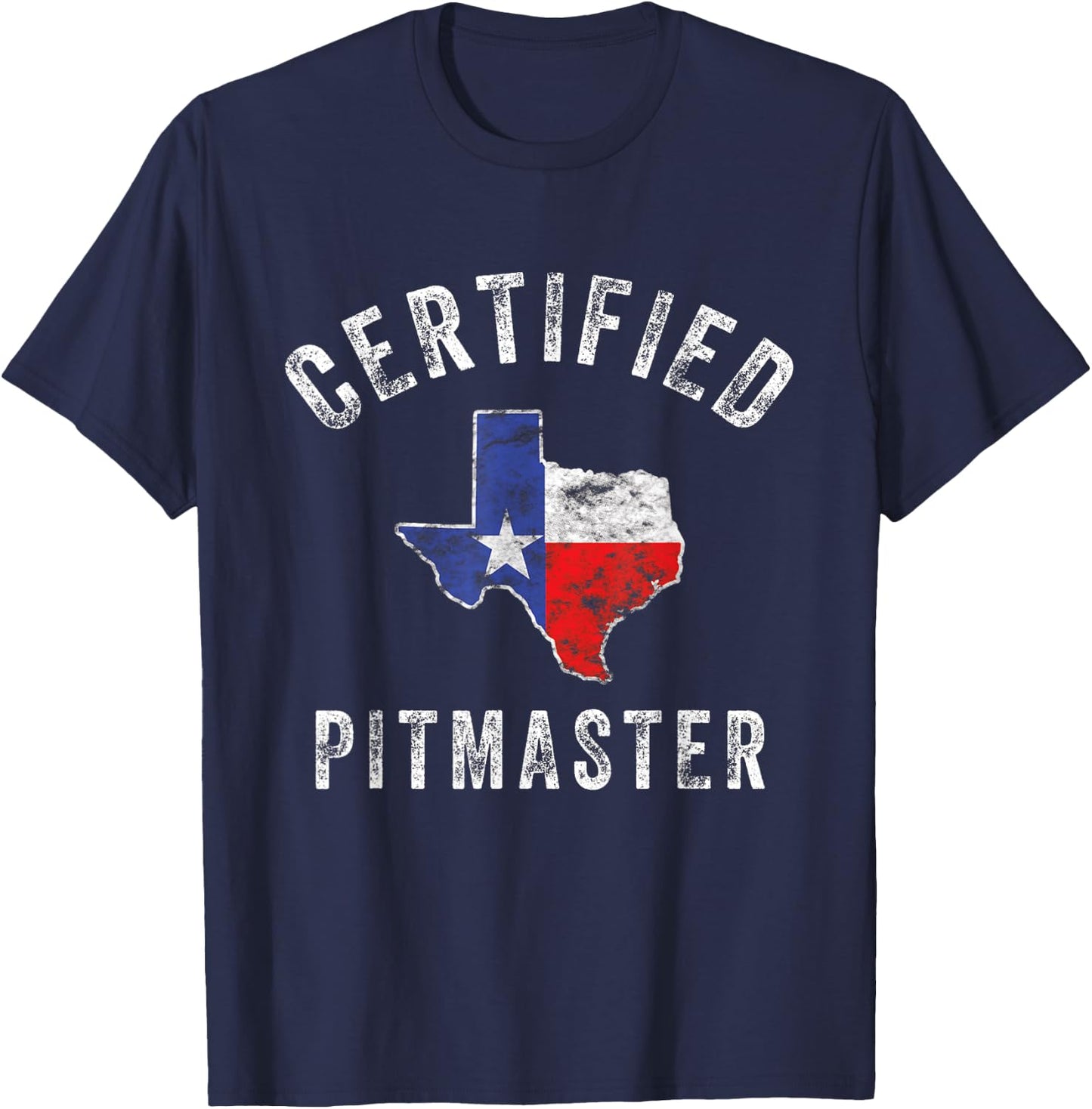 Texas Smoked Meat BBQ Pitmaster Grilling Retro Vintage Gift T-Shirt - T-Shirt | Navy