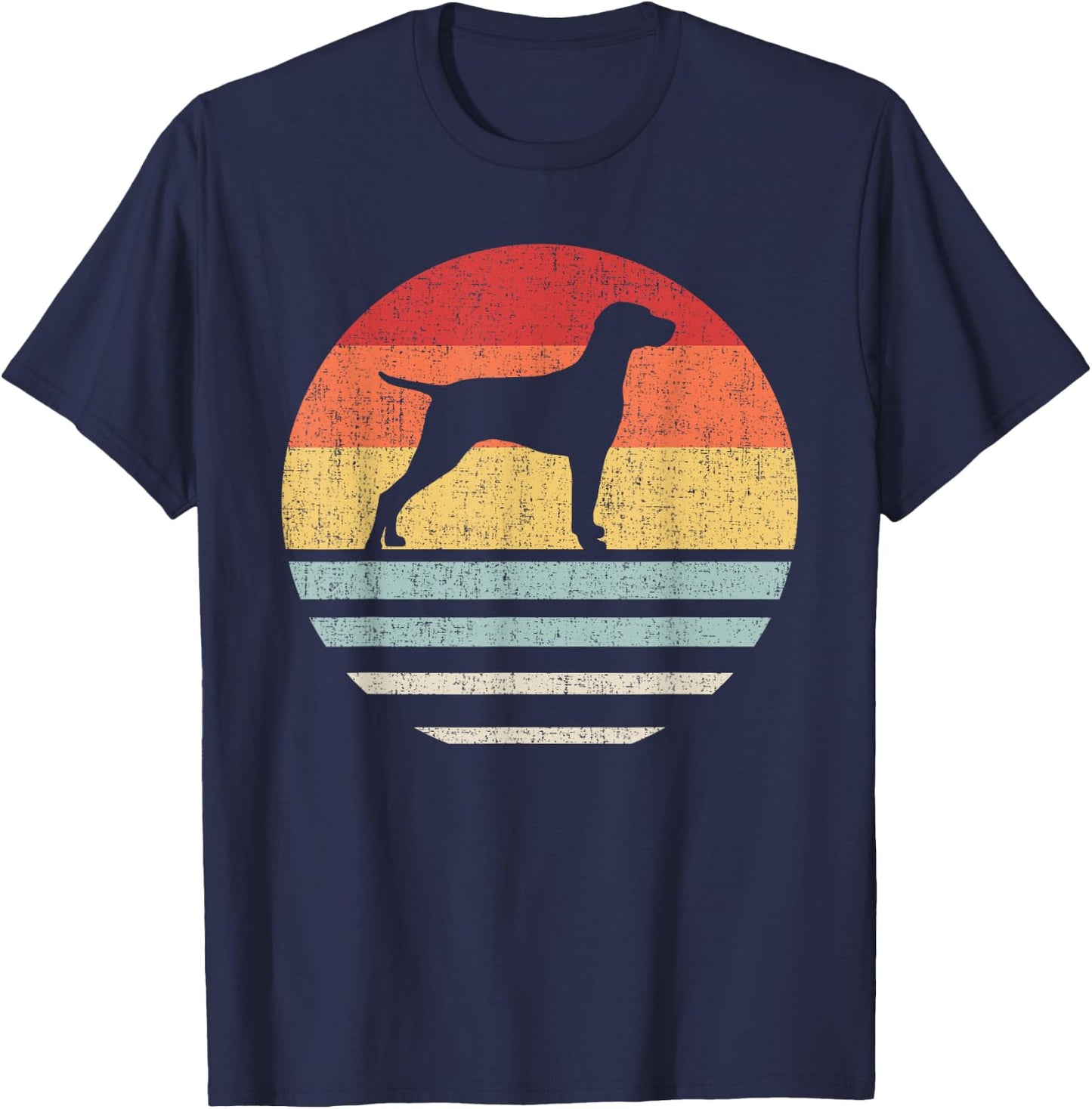 Vintage Retro Vizsla Dog Mom And Dad Cute Dog Lover Owner T-Shirt - T-Shirt | Navy