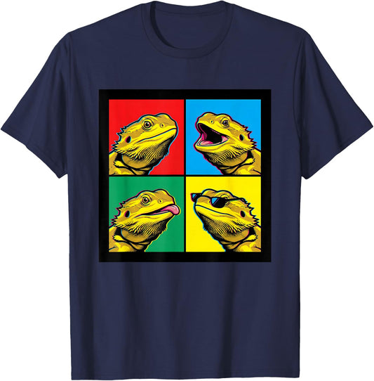 Vintage Bearded Dragon Funny Boys Girls Costume Art Meme T-Shirt - T-Shirt | Navy