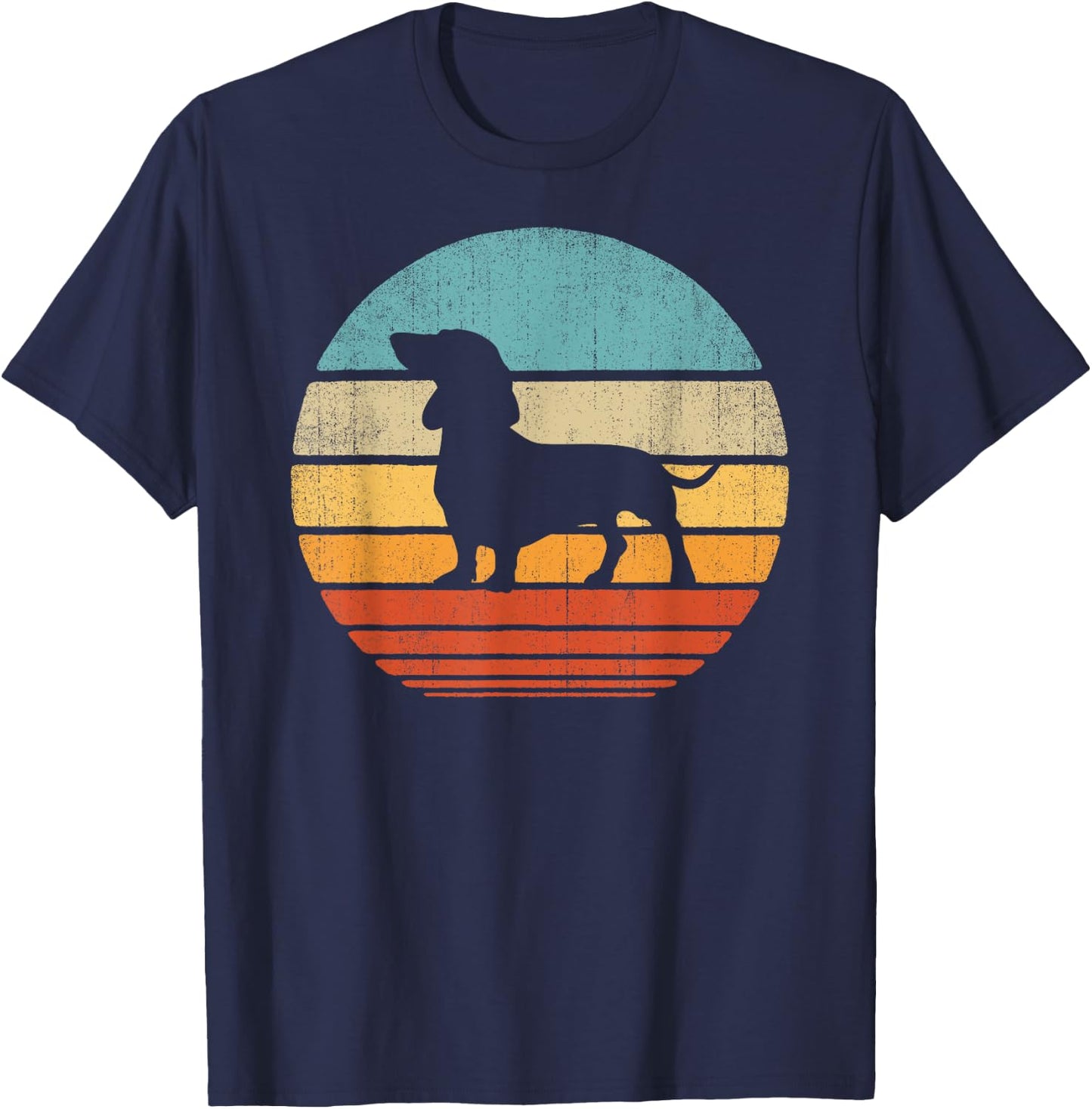 Dachshund Retro Vintage 60s 70s Sunset Wiener Dog Lovers Men T-Shirt - T-Shirt | Navy